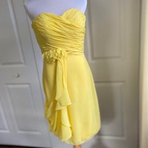 Custom Strapless Short Yellow Dress (XS)